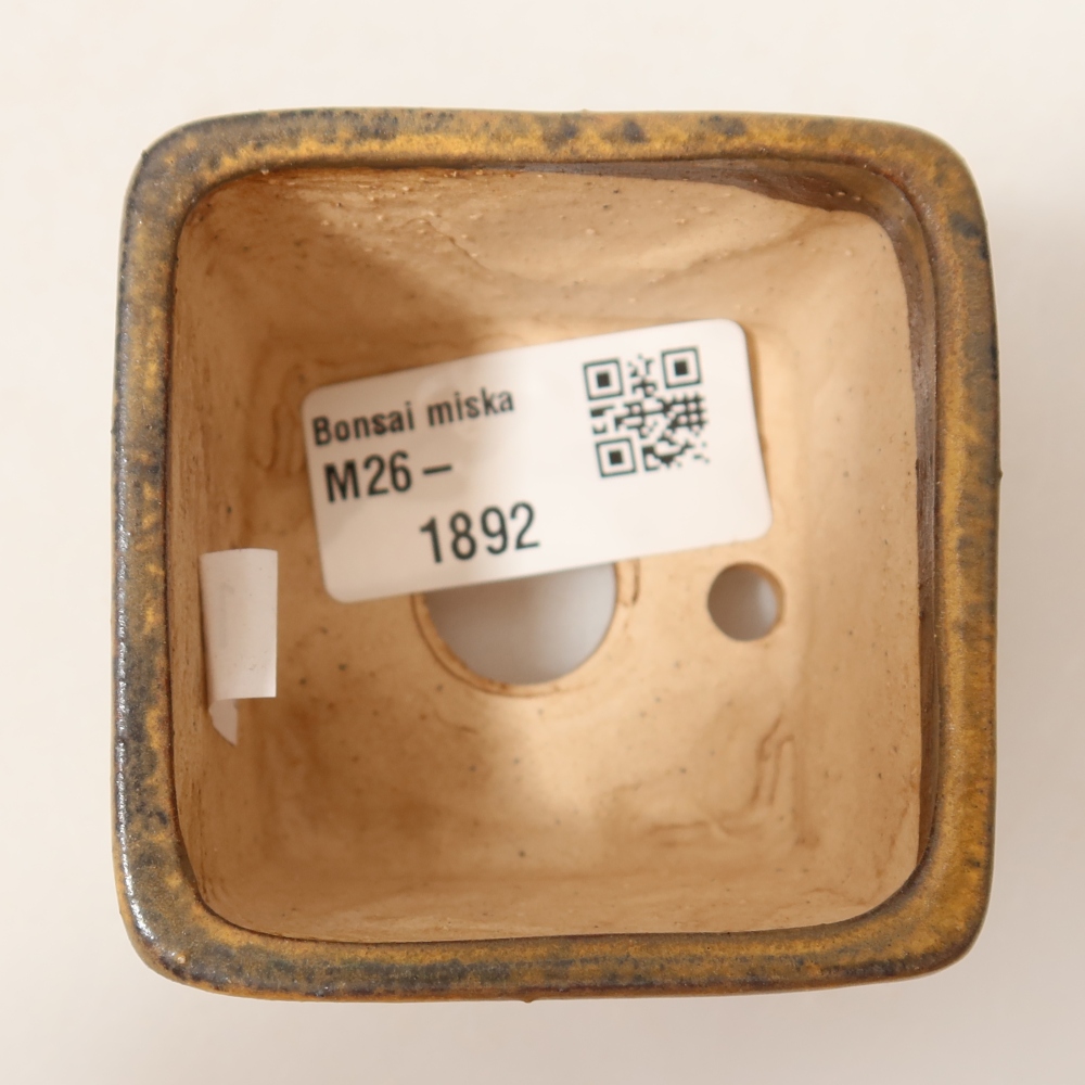 Keramische bonsaischaal 6 x 6 x 5 cm, kleur: blauw