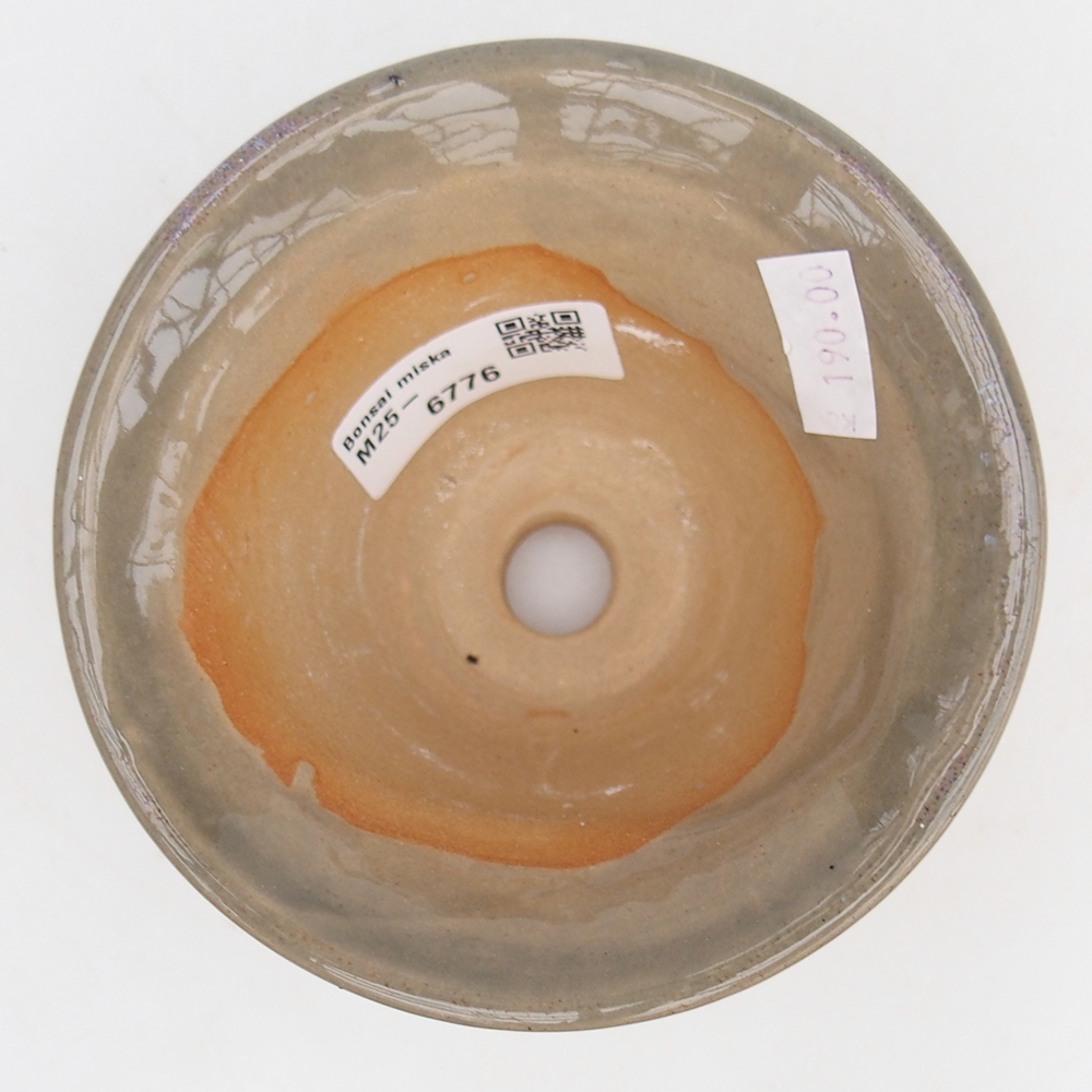 Bonsaischaal van keramiek 10,5 x 10,5 x 7 cm, grijs