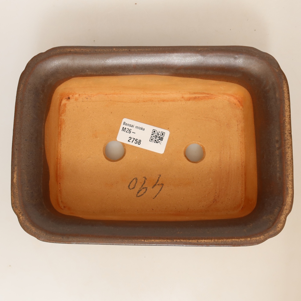 Keramische schaal  20 x 15,5 x 5,5 cm, kleur bruin