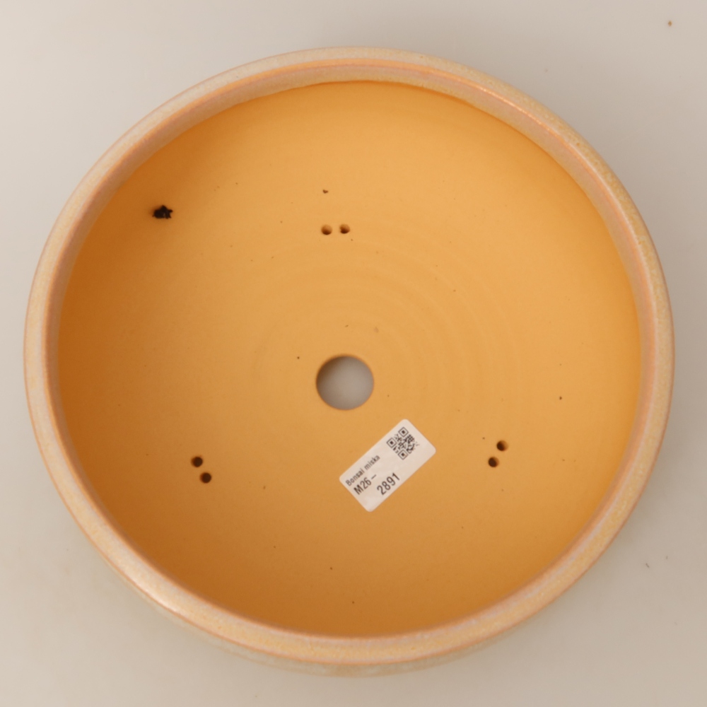 Keramische bonsaischaal 24 x 24 x 9 cm, kleur: beige