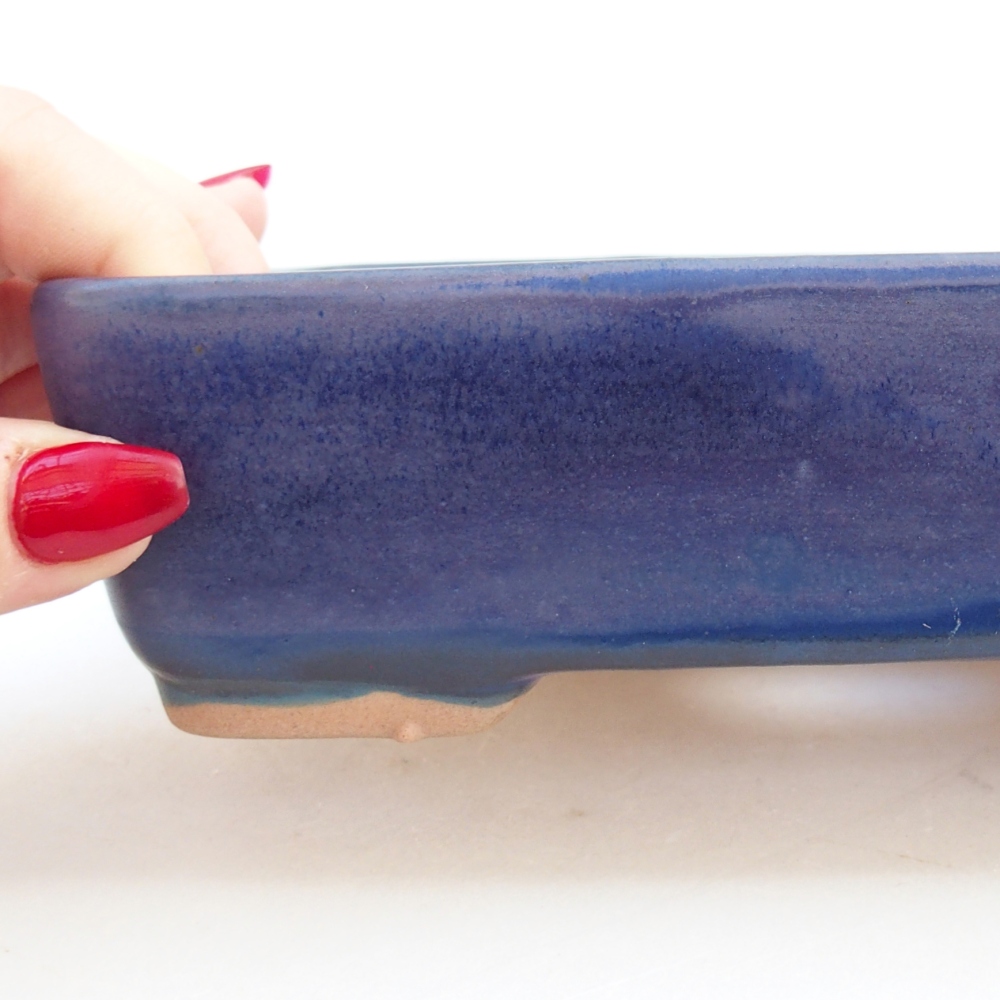 Bonsaischaal van keramiek 26 x 26 x 8 cm, kleur rood