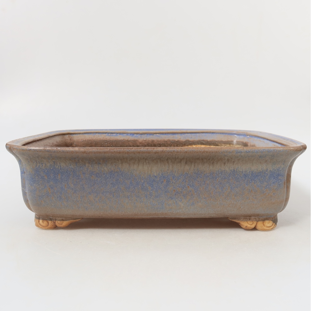 Keramische bonsaipot 25,5 x 20 x 7 cm, kleur: blauw