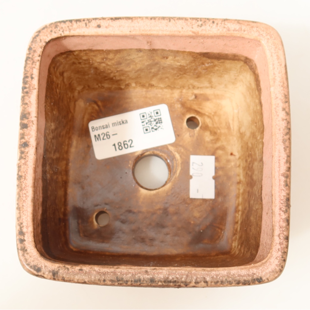 Bonsaischaal van keramiek 10,5 x 10,5 x 7 cm, roze