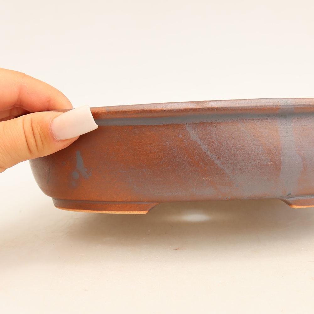 Bonsaischaal van keramiek 22 x 17 x 5 cm, metaalkleur