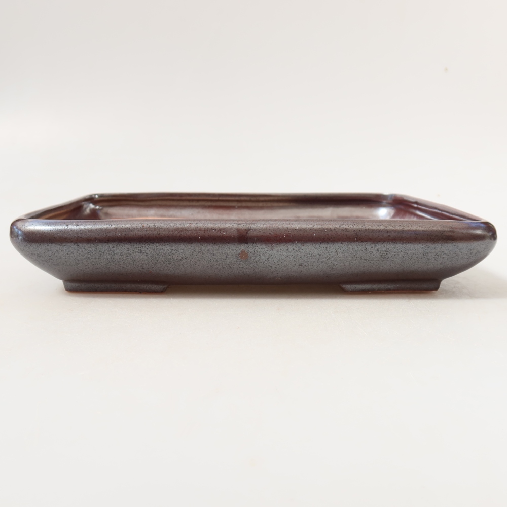 Bonsaischaal van keramiek 24 x 17,5 x 4 cm, metaalkleur