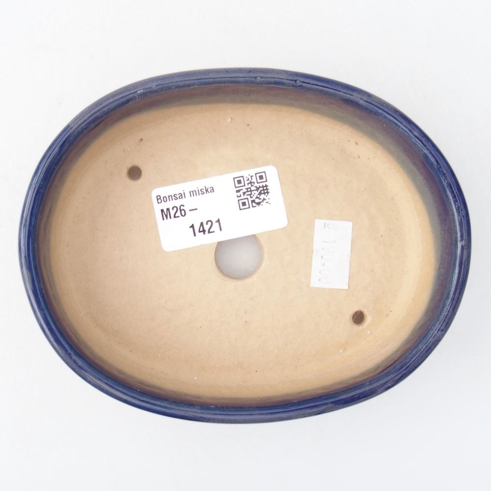 Bonsaischaal van keramiek 12,5 x 10 x 3,5 cm, kleur blauw