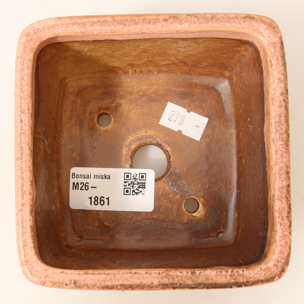 Bonsaischaal van keramiek 10,5 x 10,5 x 7 cm, roze