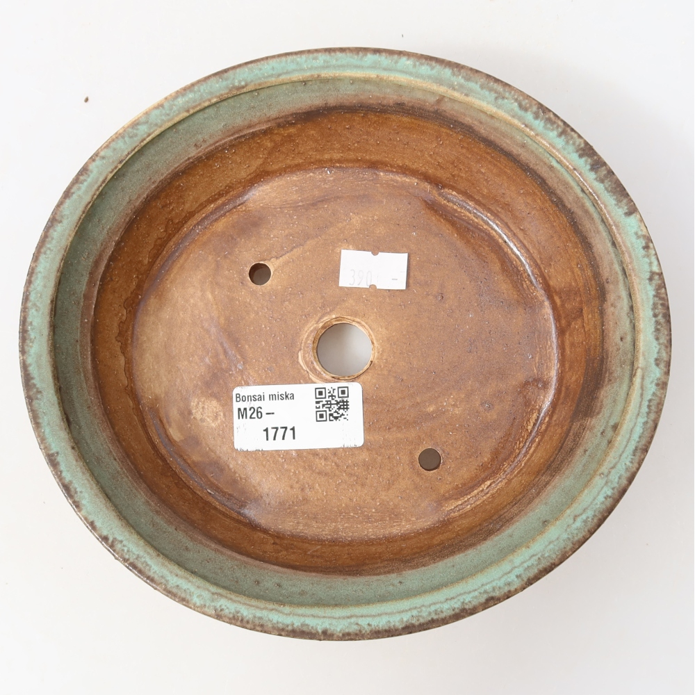 Keramische bonsaipot 17,5 x 16,5 x 5 cm, kleur groen
