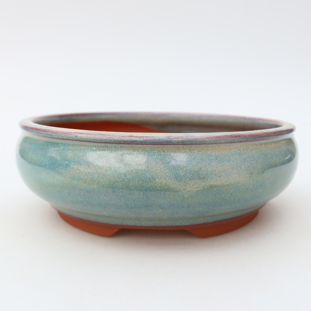 Bonsaischaal van keramiek 17 x 17 x 6 cm, groen