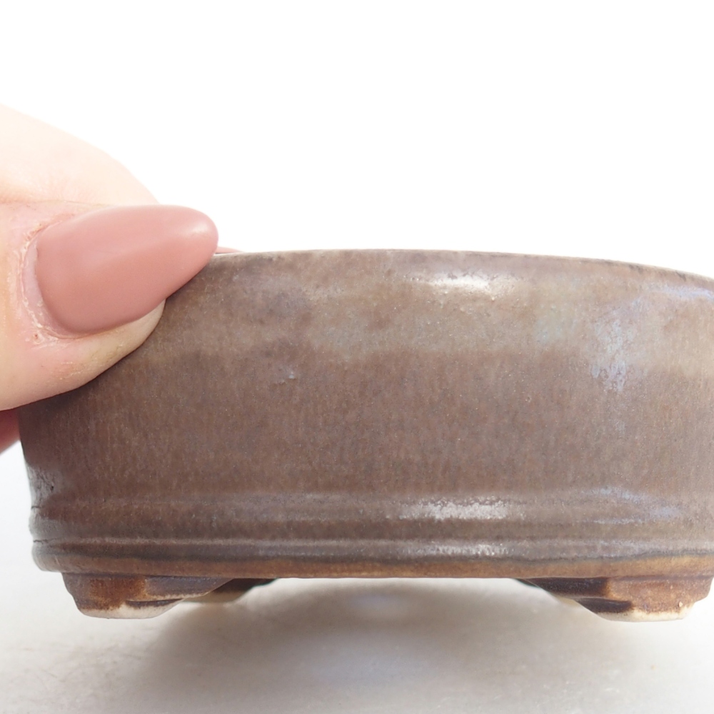 Bonsaischaal van keramiek 9 x 9 x 3,5 cm, kleur blauw