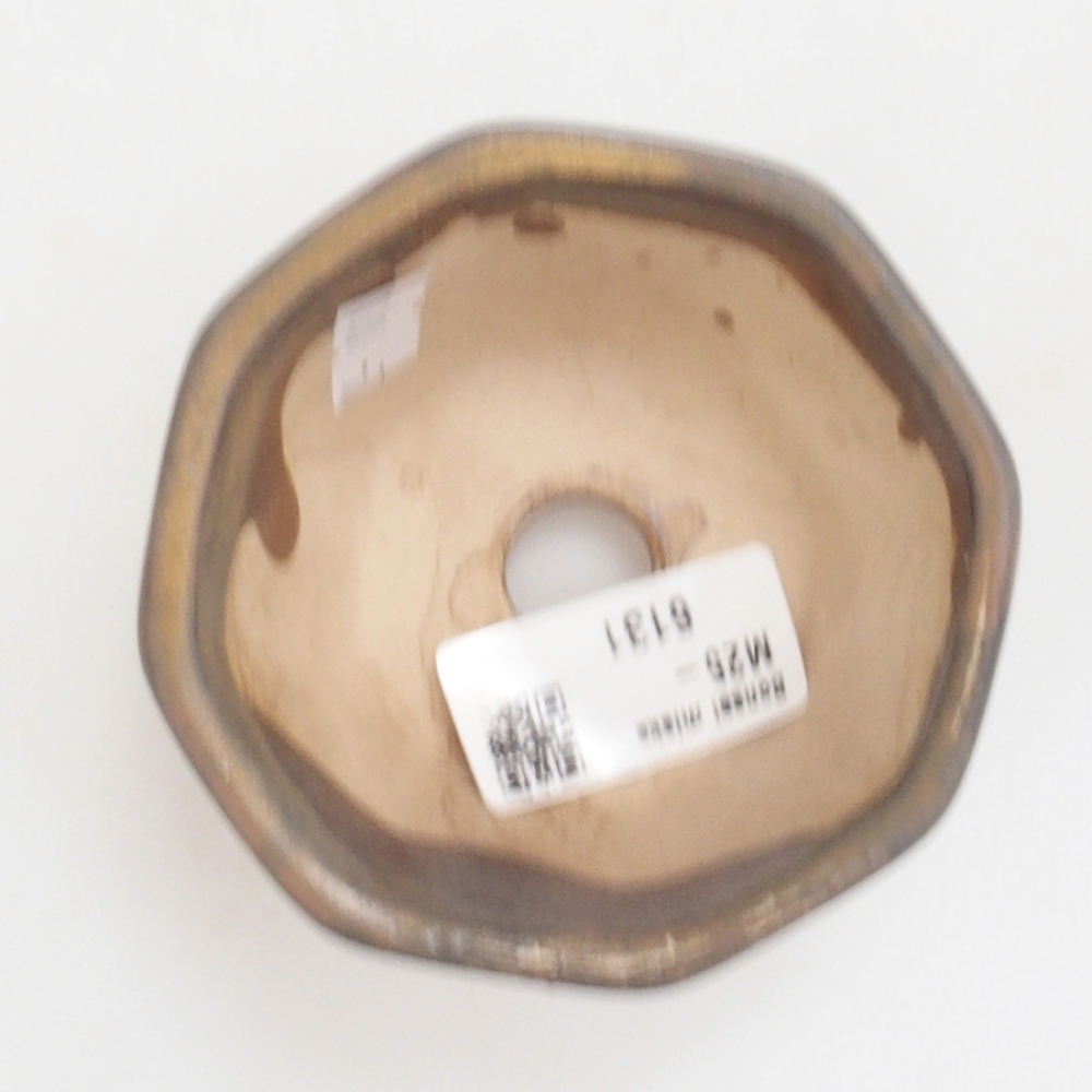 Bonsaischaal van keramiek 10 x 8,5 x 4 cm, bruin