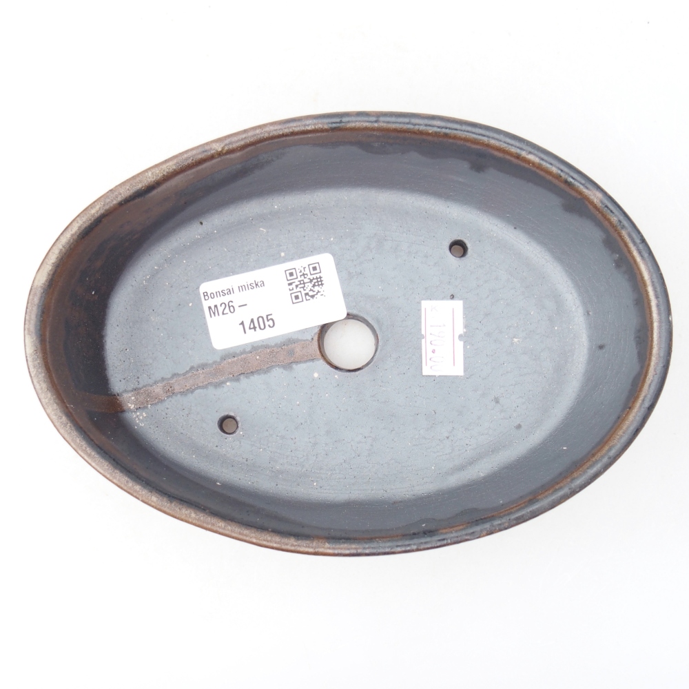 Bonsaischaal van keramiek 16,5 x 11,5 x 4,5 cm, bruin