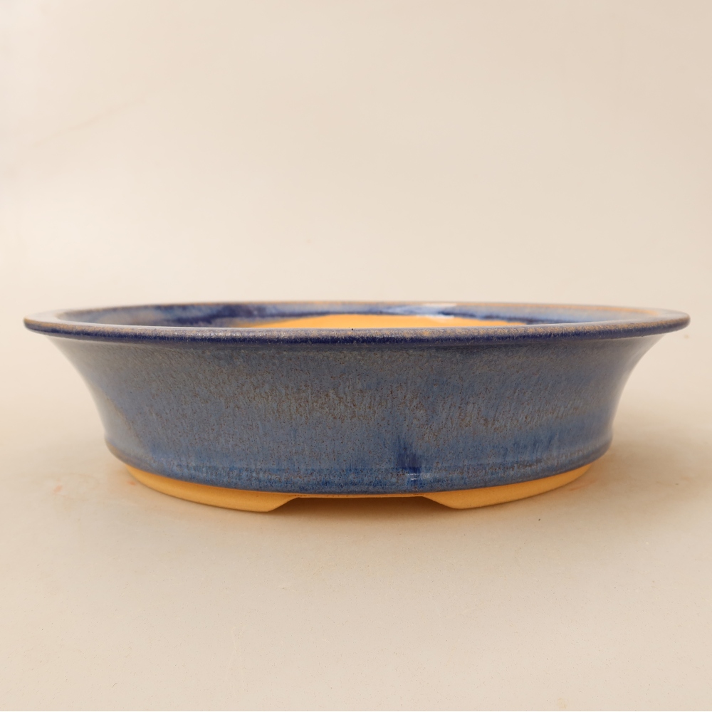 Keramische bonsaipot 25 x 25 x 6 cm, kleur: blauw