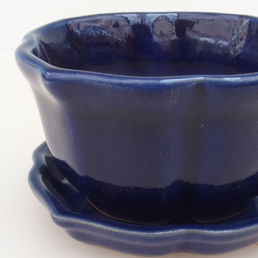 Bonsai kom + schotel H95 - blauw