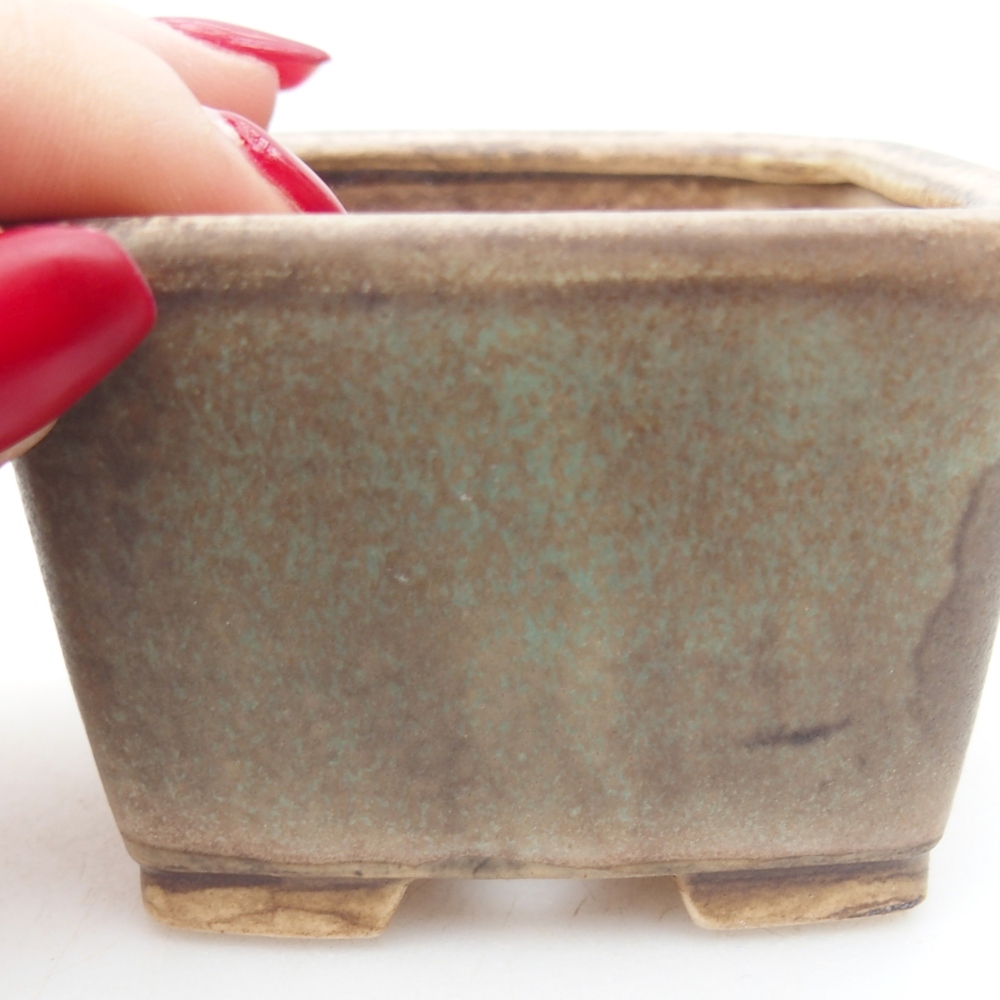 Bonsaischaal van keramiek 6 x 6 x 4,5 cm, groen