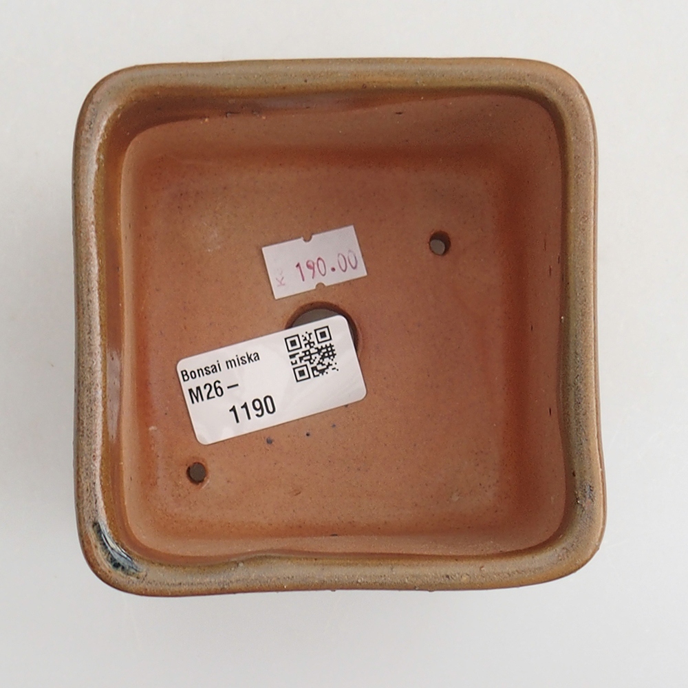 Bonsaischaal van keramiek 10 x 10 x 8 cm, bruin