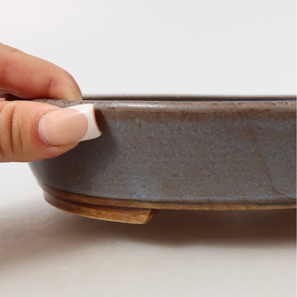 Keramische bonsaipot 21 x 19 x 4,5 cm, kleur: blauw