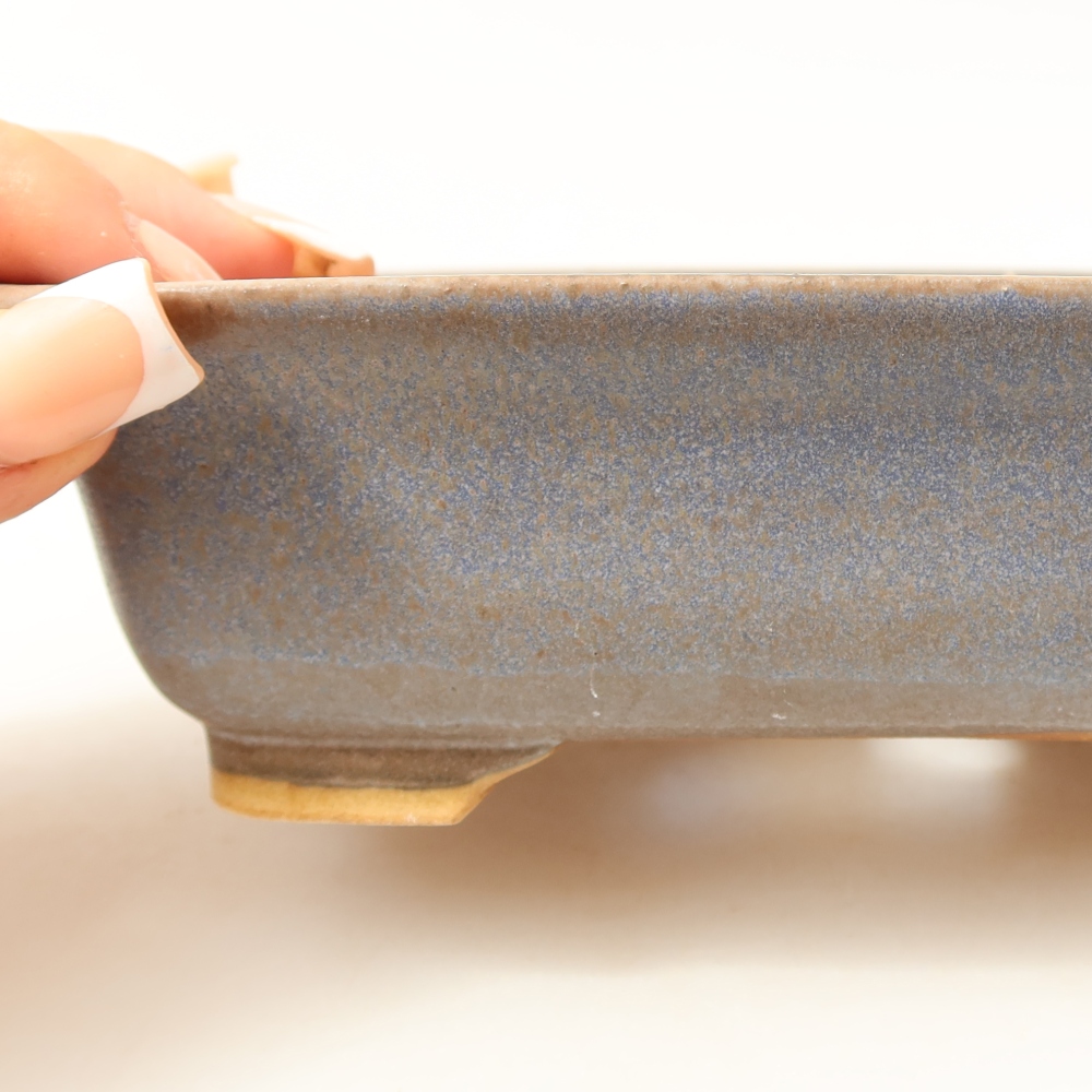 Keramische bonsaipot 15 x 13 x 4,5 cm, kleur: blauw
