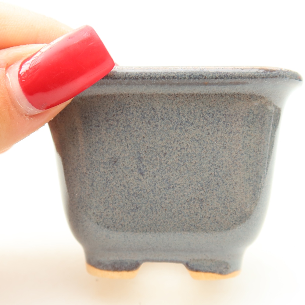 Keramische bonsaipot 6,5 x 6,5 x 5 cm, kleur grijs