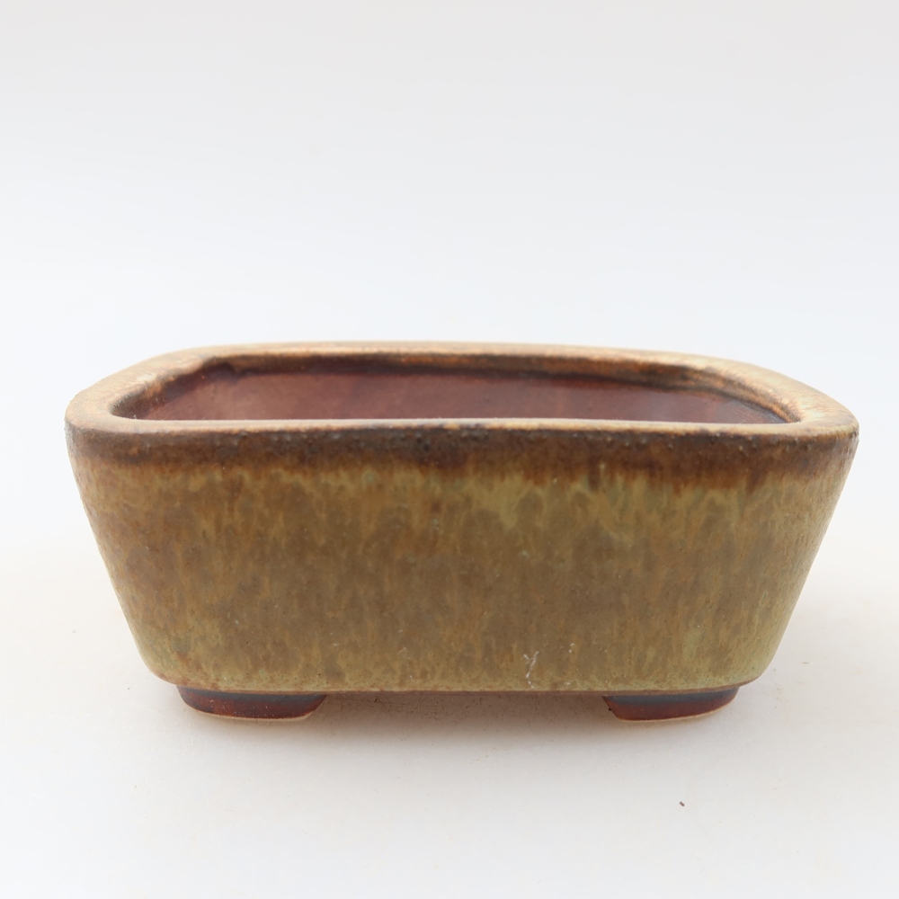 Bonsaischaal van keramiek 10 x 8,5 x 4 cm, groen