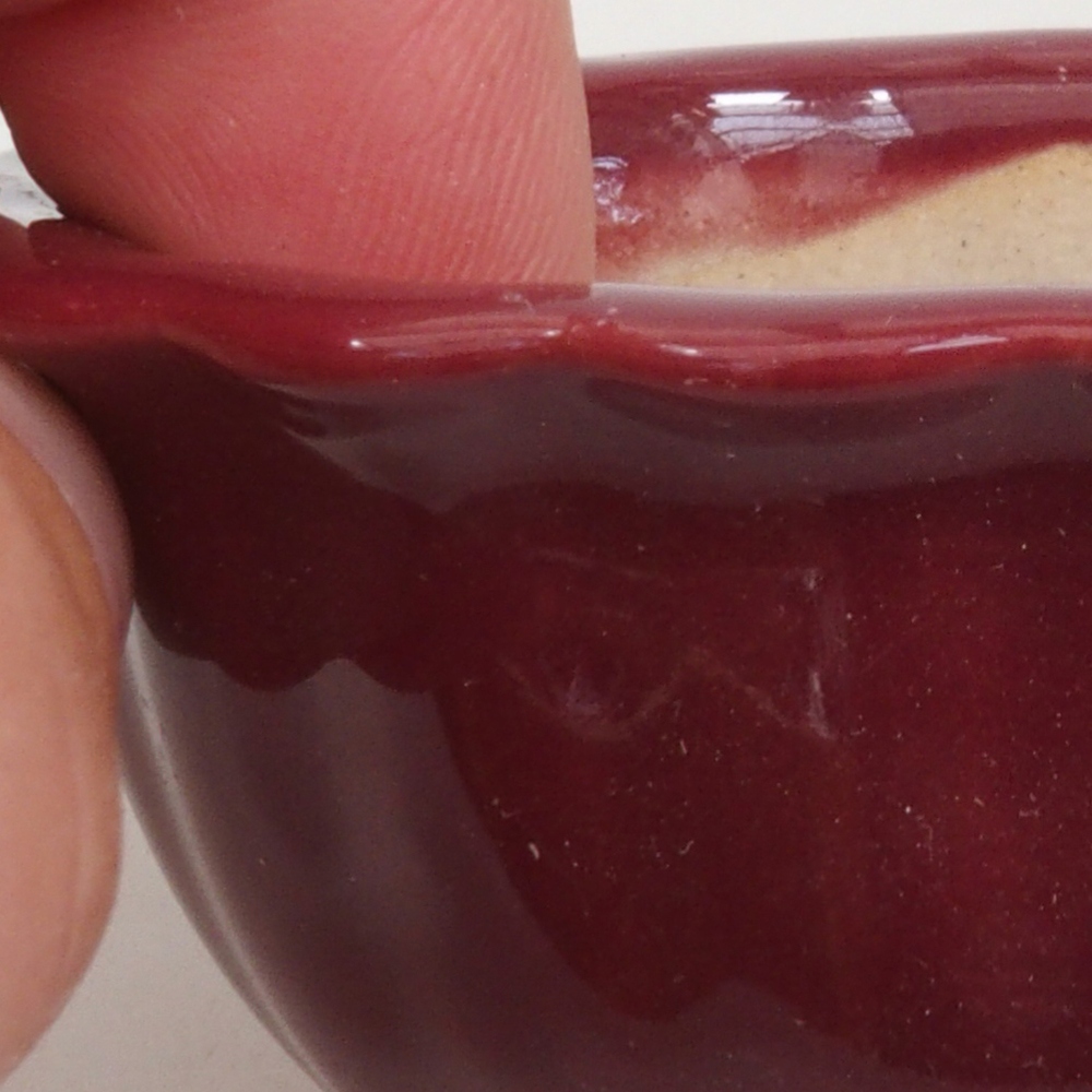 Mini bonsaischaal 6,5 x 6,5 x 3,5 cm, bordeauxrood