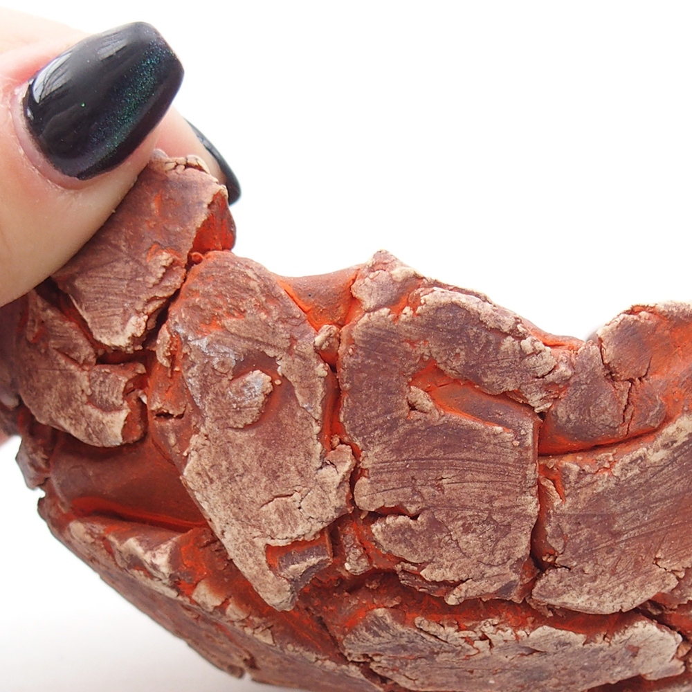 Keramisch Schelp 11,5 x 10,5 x 6 cm , kleur oranje