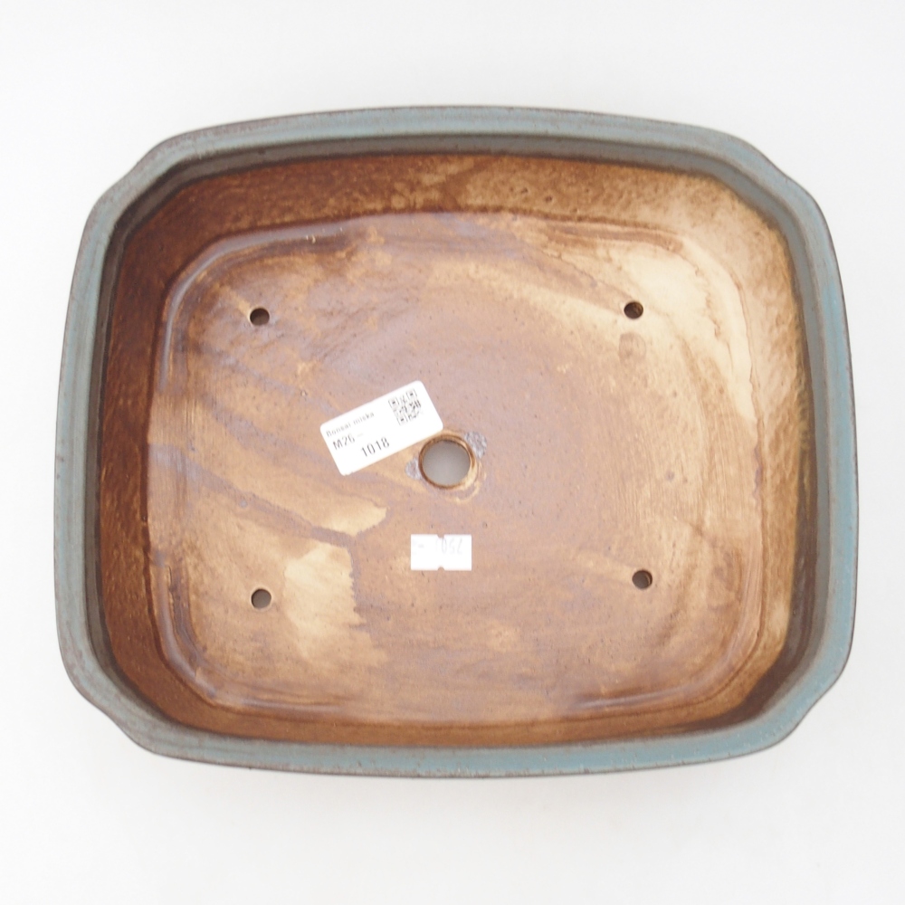 Bonsaischaal van keramiek 25 x 21,5 x 6,5 cm, kleur blauw