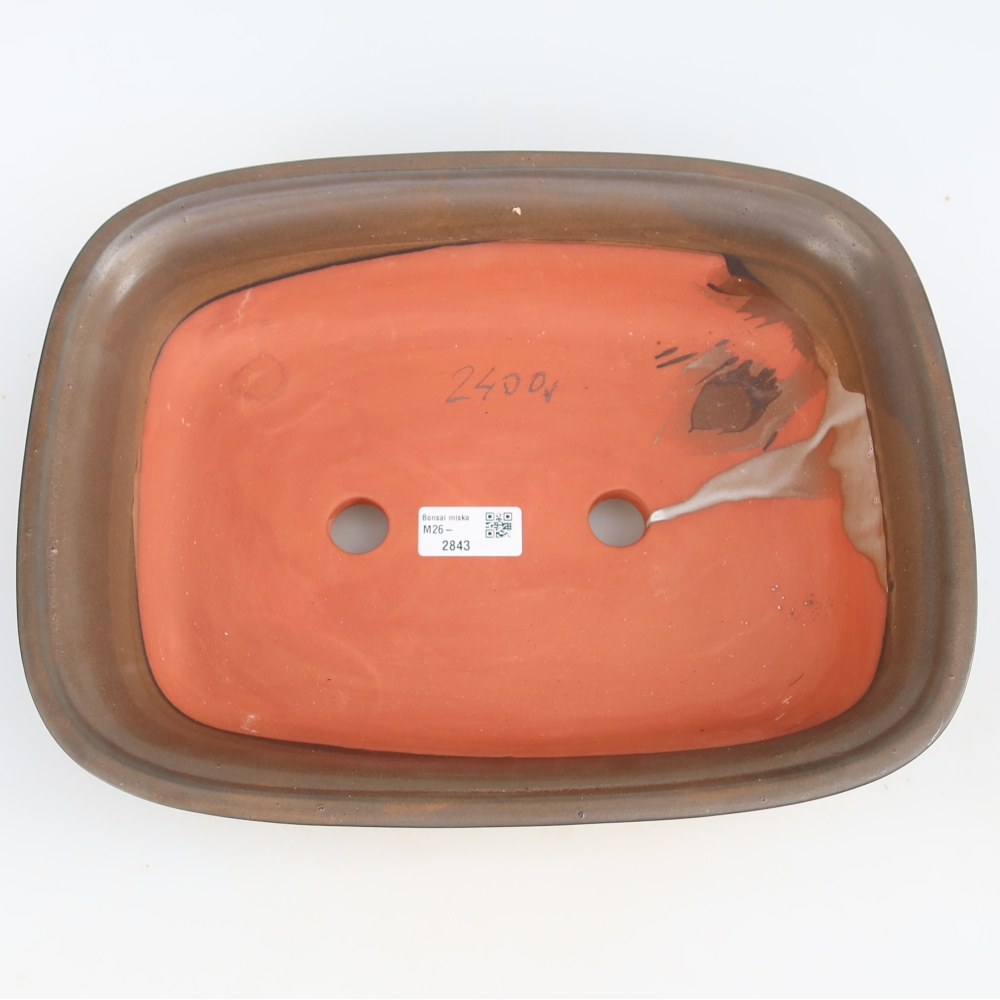 Keramische schaal  33,5 x 26 x 8 cm, kleur bruin