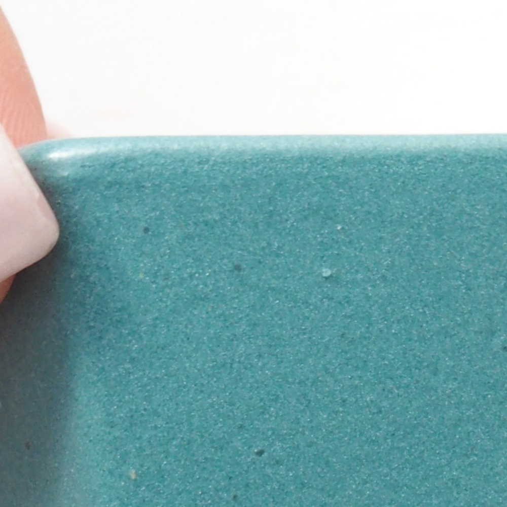 Bonsaischaal van keramiek 6,5 x 5,5 x 4 cm, kleur blauw