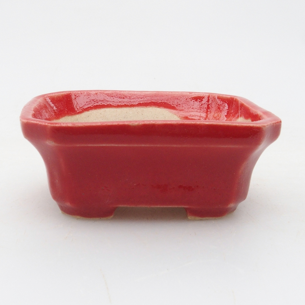 Mini bonsaischaal 5 x 4,5 x 2 cm, kleur rood