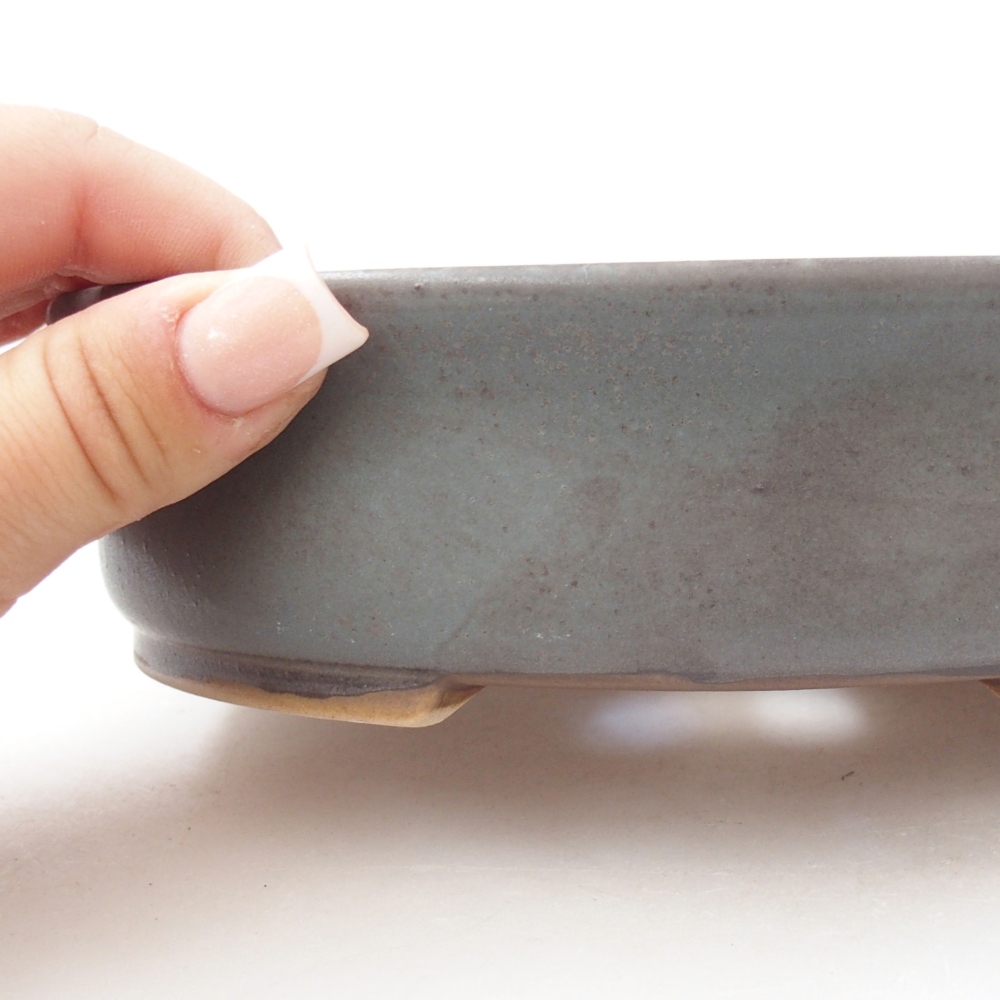 Bonsaischaal van keramiek 17,5 x 16 x 4,5 cm, kleur blauw