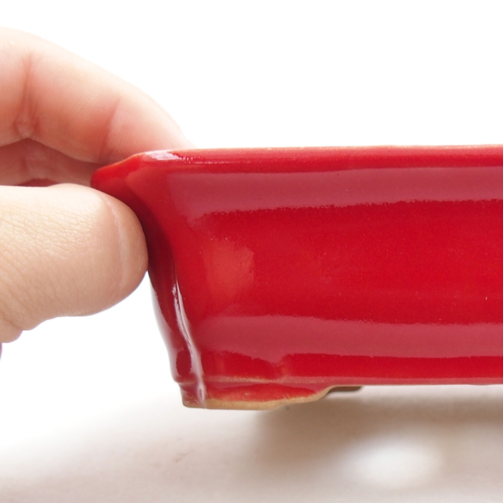 Bonsaischaal van keramiek 22 x 17 x 5 cm, groen