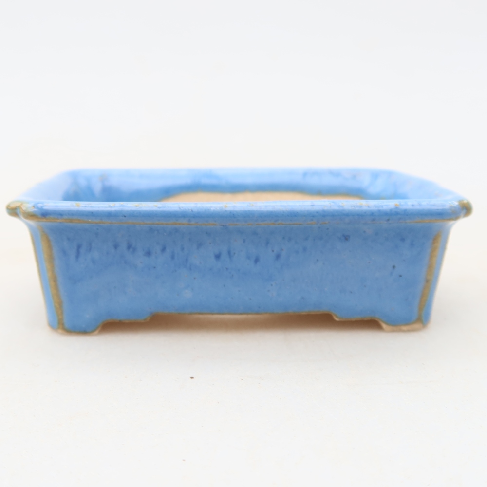 Keramische bonsaischaal 7 x 5 x 2 cm, kleur: blauw