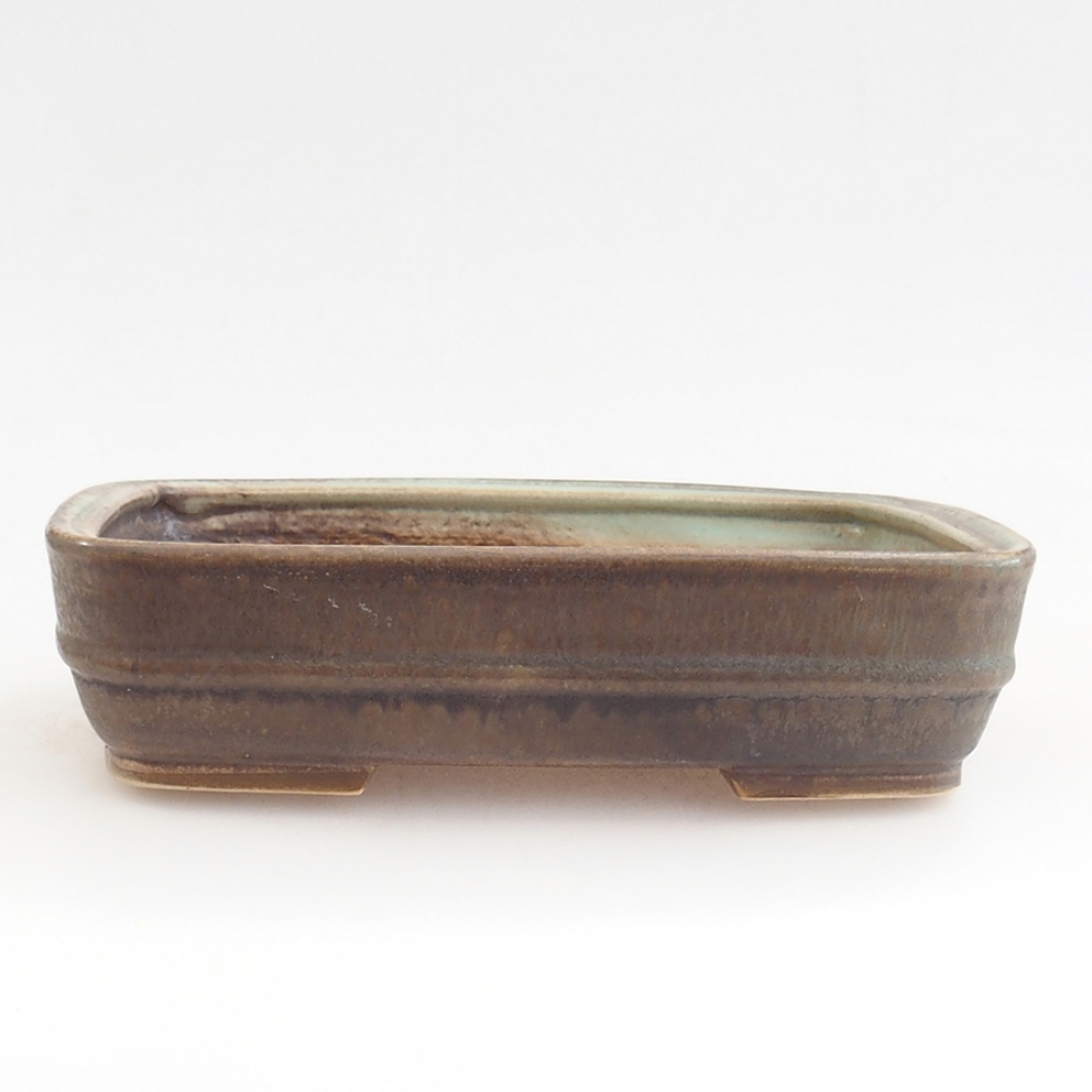 Bonsaischaal van keramiek 21,5 x 17,5 x 5,5 cm, bruin
