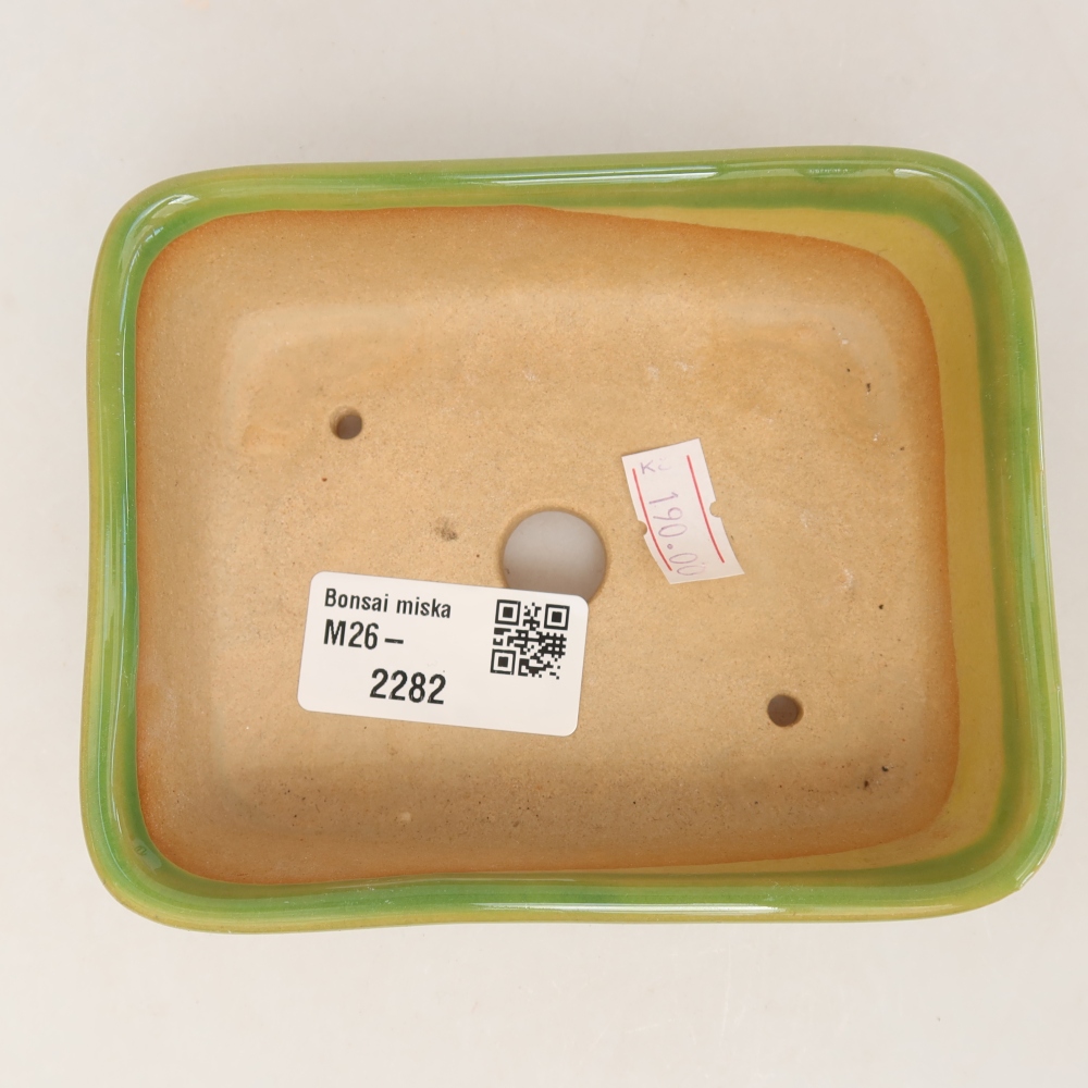 Keramische bonsaipot 12,5 x 9,5 x 4 cm, kleur groen