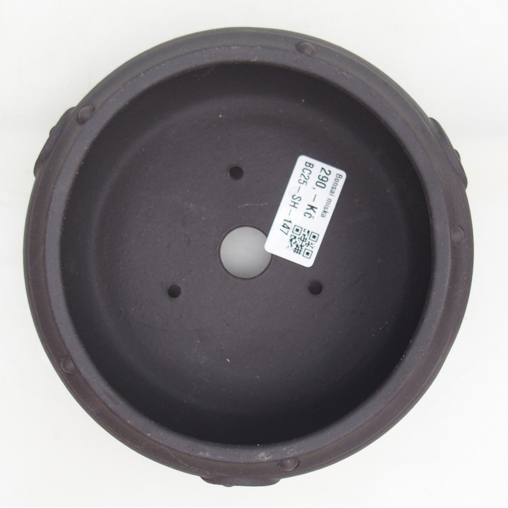 Bonsaischaal van keramiek 15,5 x 15,5 x 5 cm, kleur zwart