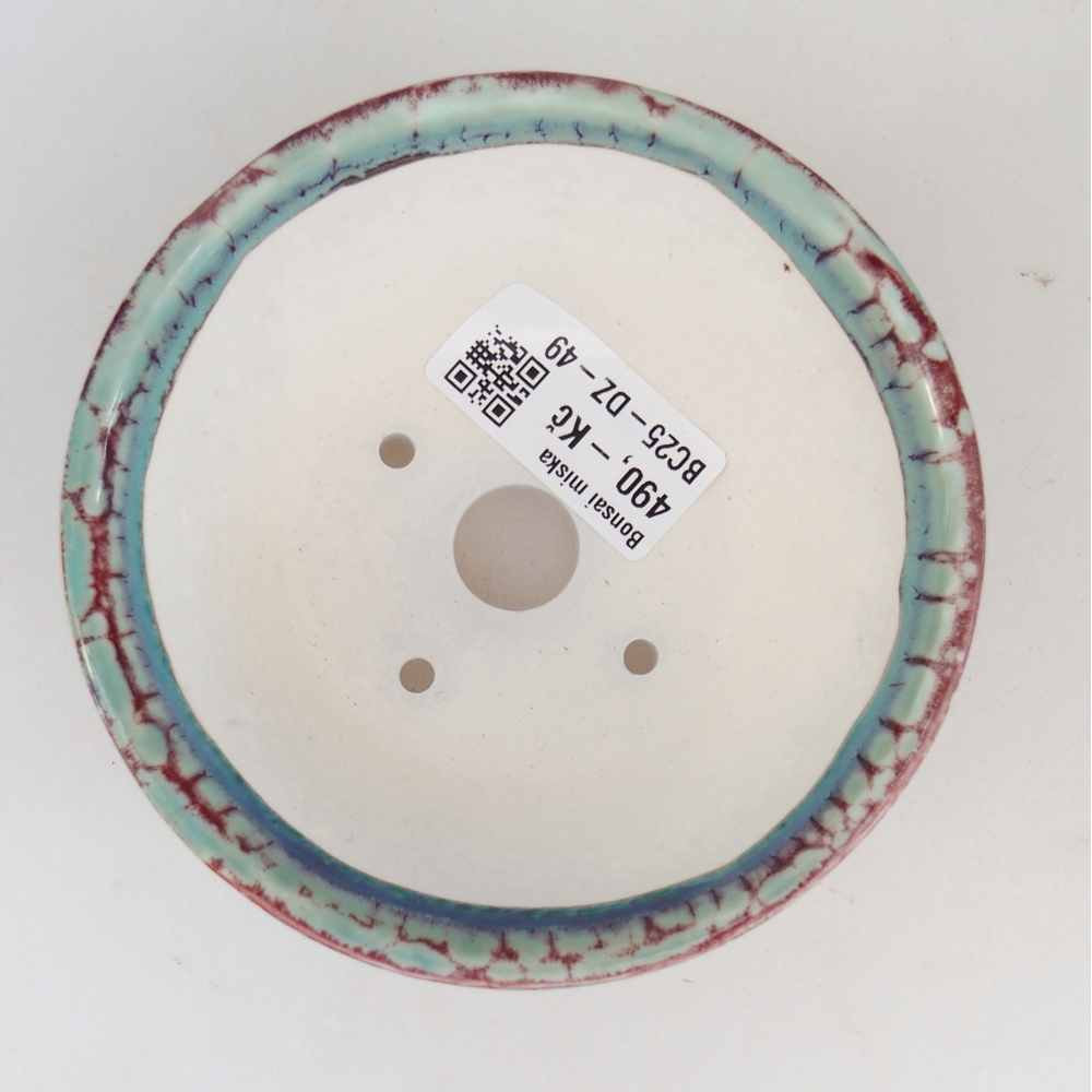 Bonsaischaal van keramiek 10,5 x 10,5 x 5 cm, groen