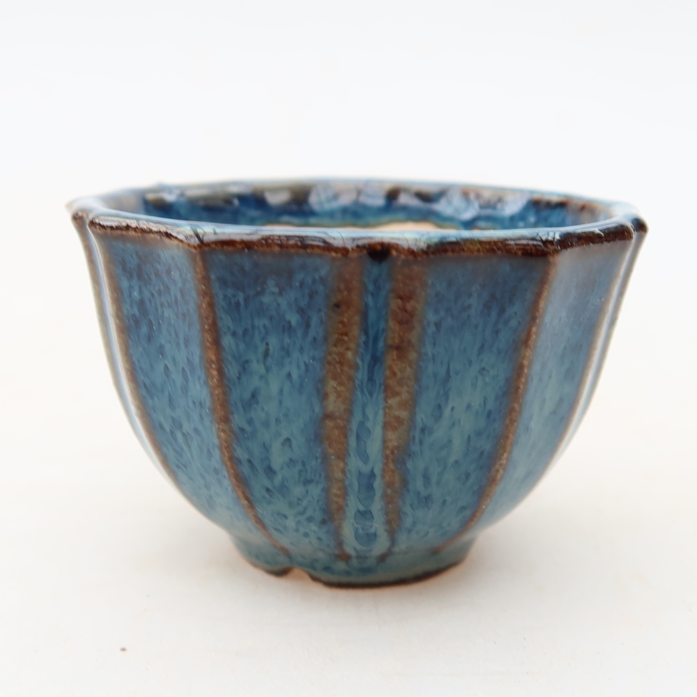 Keramische bonsaipot 5,5 x 5,5 x 3,5 cm, kleur: blauw