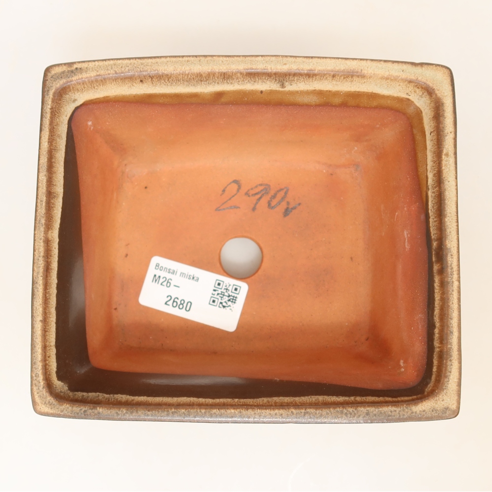 Keramische schaal  14,5 x 12,5 x 7 cm, kleur bruin