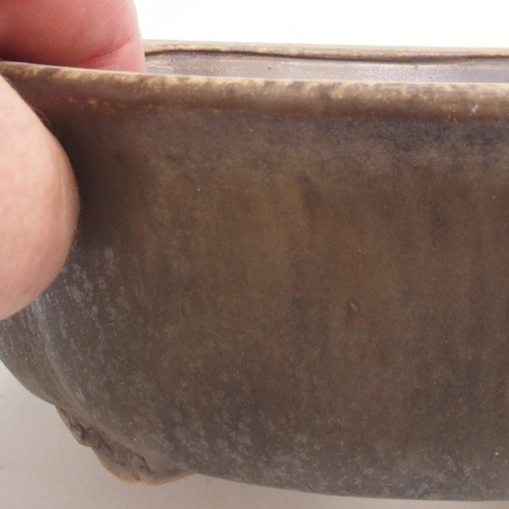 Bonsaischaal van keramiek 10 x 8,5 x 4 cm, bruin