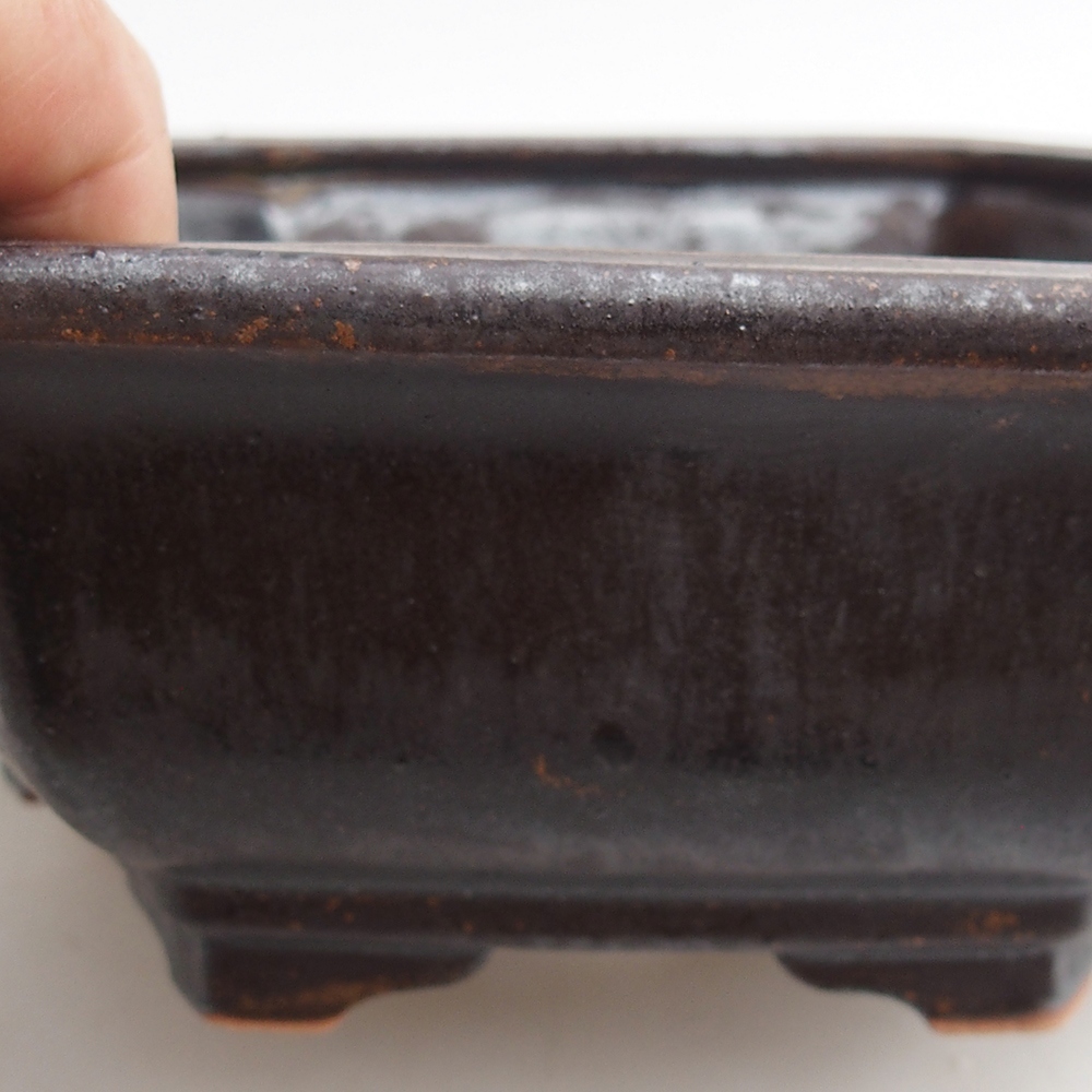 Bonsaischaal van keramiek 23 x 21 x 7,5 cm, metaalkleur