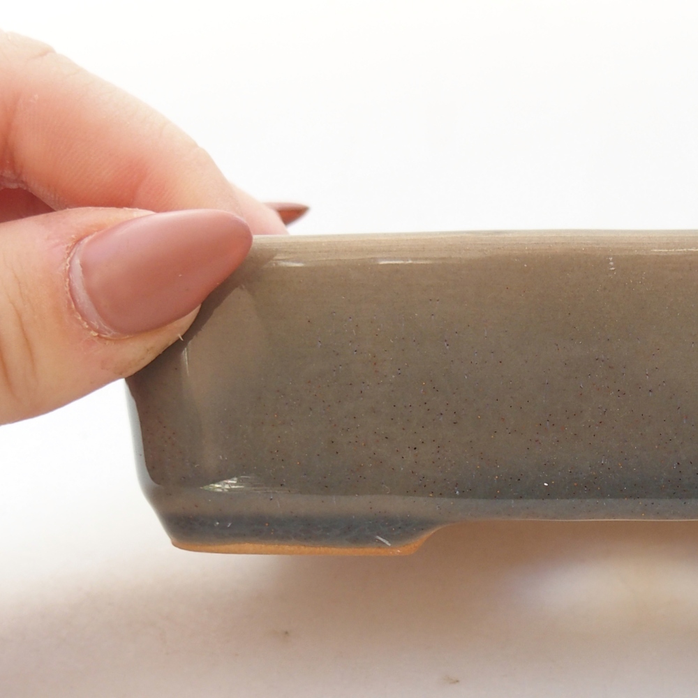 Bonsaischaal van keramiek 26 x 26 x 8 cm, kleur rood