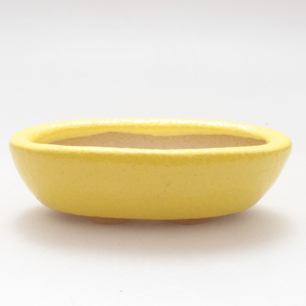 Bonsaischaal van keramiek 6,5 x 3,5 x 2 cm, geel