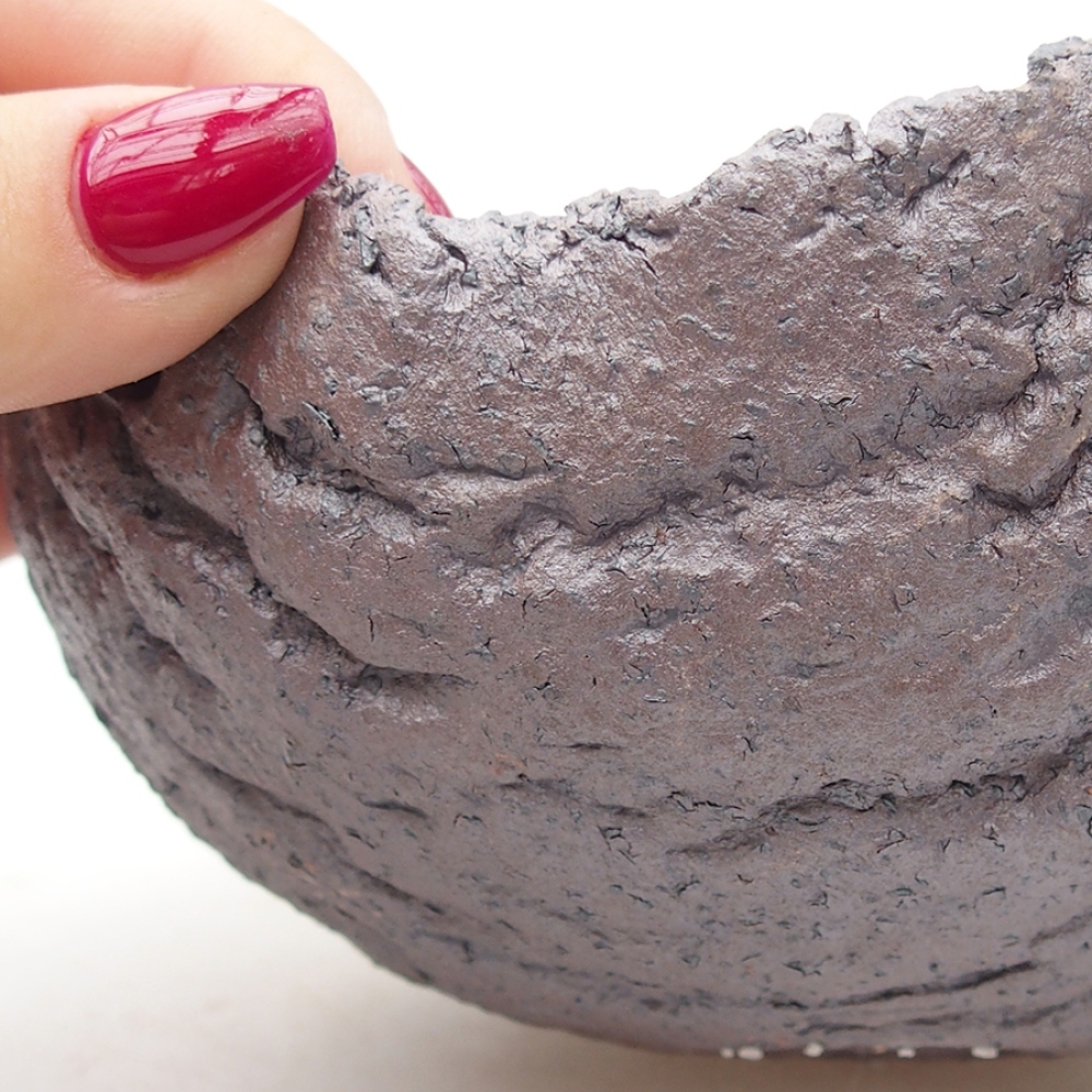 Keramische schaal 14 x 13 x 13 cm , metaalkleur