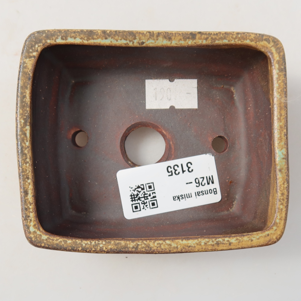 Keramische bonsaipot 9,5 x 7,5 x 3,5 cm, kleur: groen