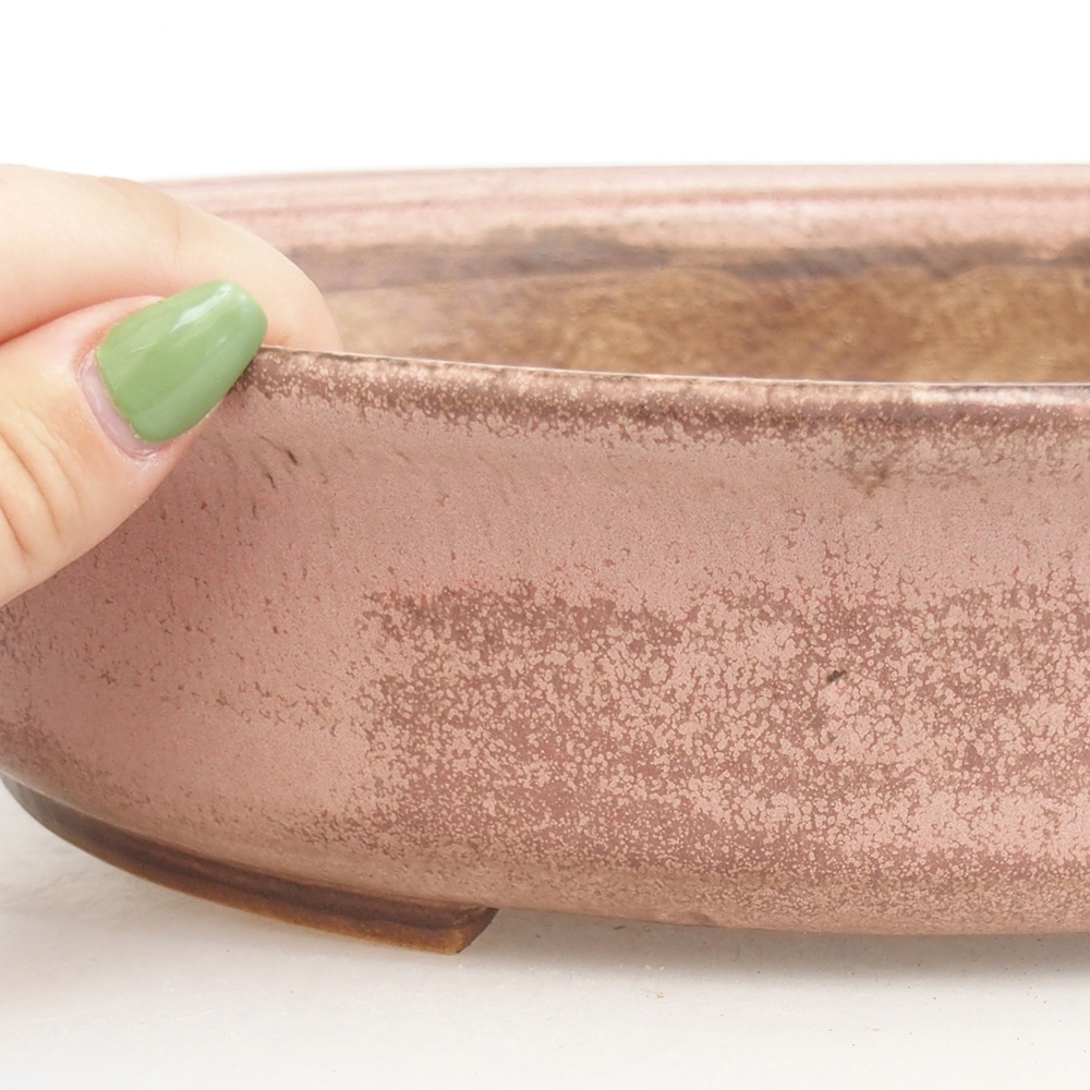 Bonsaischaal van keramiek 32,5 x 28 x 7,5 cm, roze