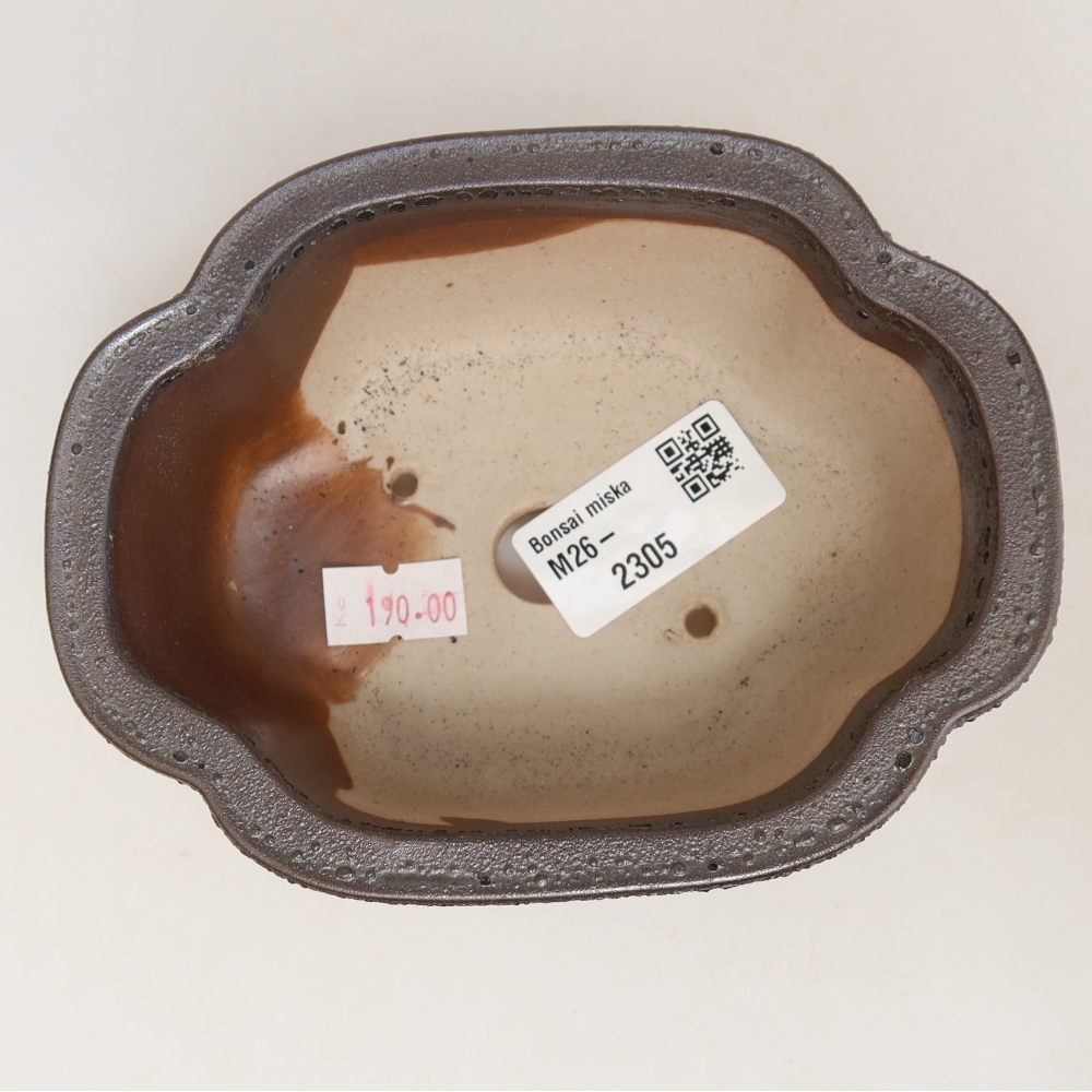 Keramische bonsaipot 13,5 x 10,5 x 5 cm, metaalachtige kleur