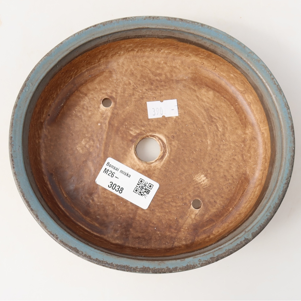 Bonsaischaal van keramiek 17,5 x 16 x 4,5 cm, kleur blauw