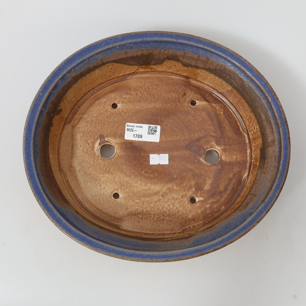 Keramische bonsaipot 27 x 24,5 x 5,5 cm, kleur: blauw