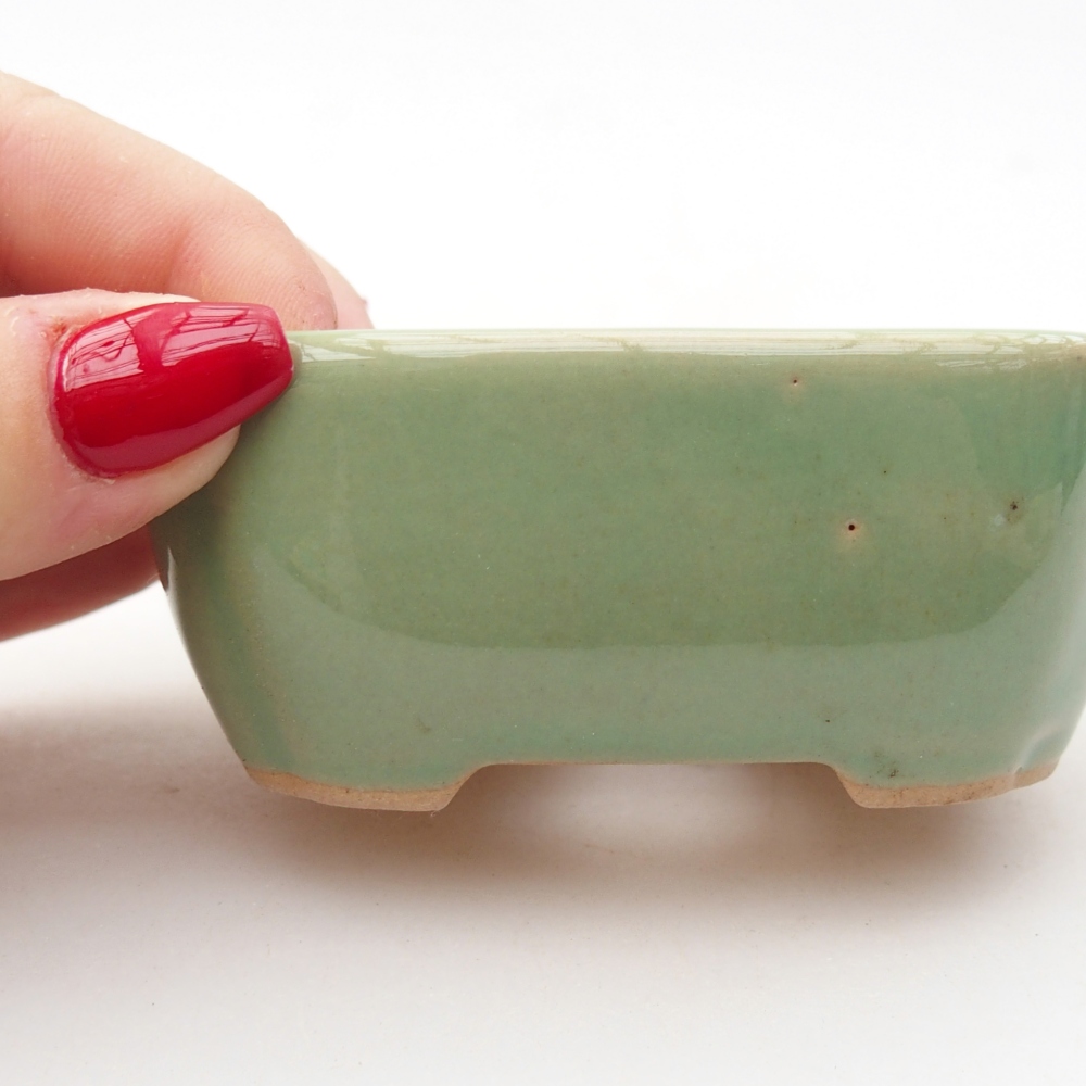 Bonsaischaal van keramiek 26 x 26 x 8 cm, kleur rood